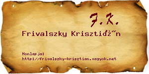Frivalszky Krisztián névjegykártya